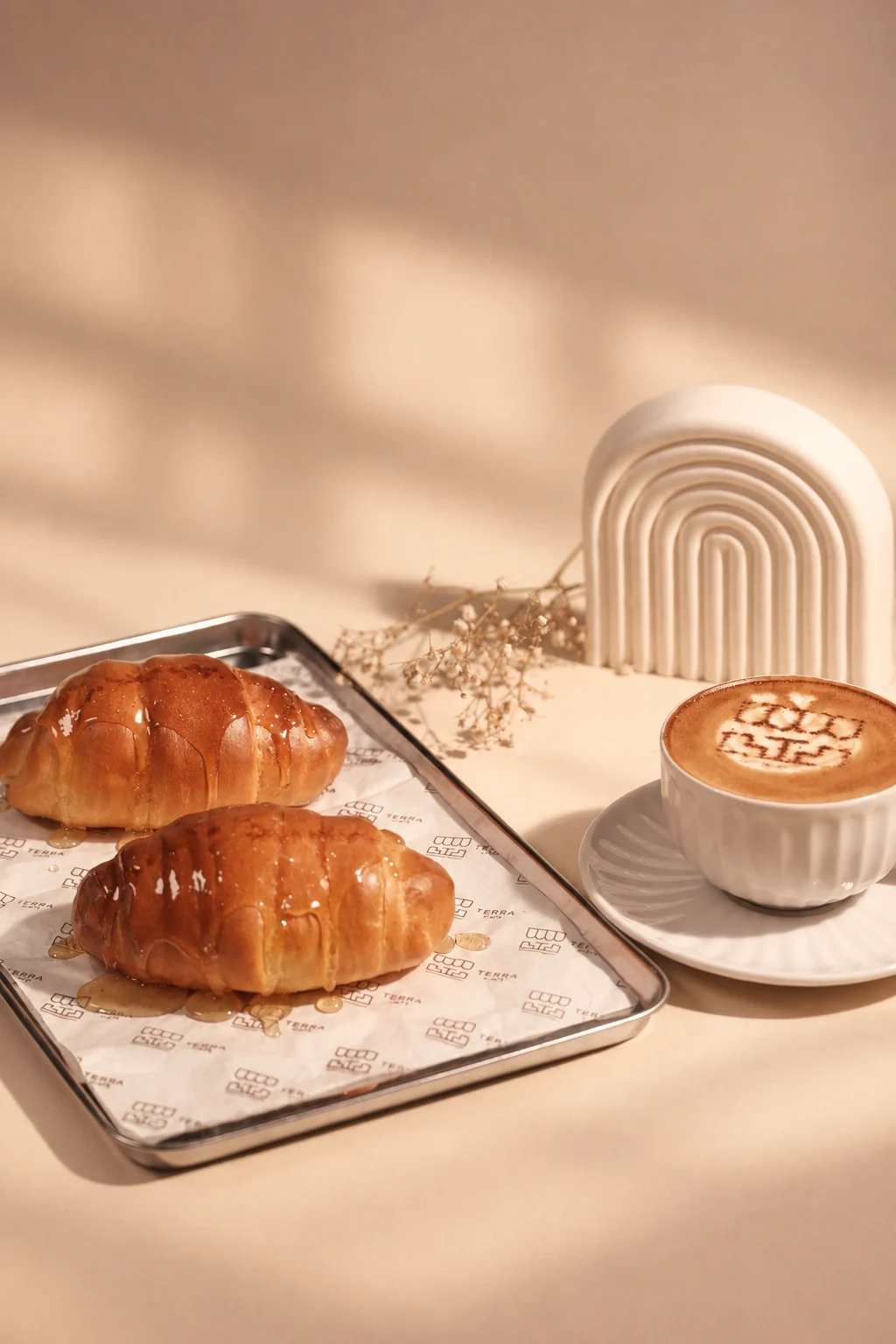 Crack Salt Bread served with hot coffee