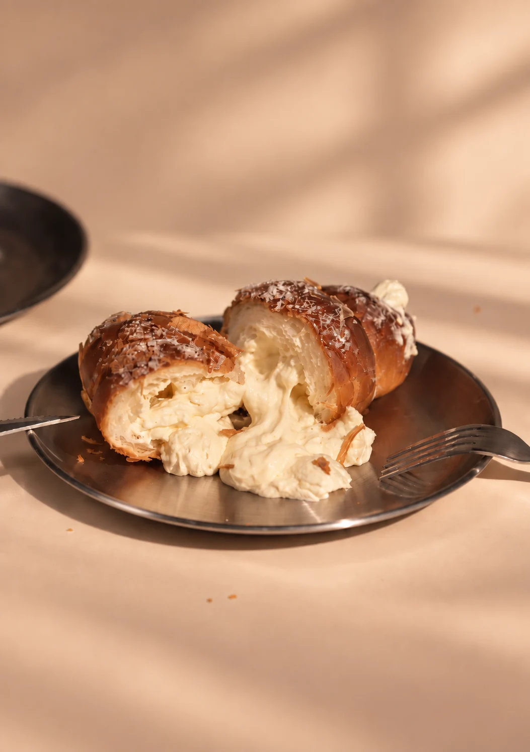 Crack Salt Bread with creamy custard filling