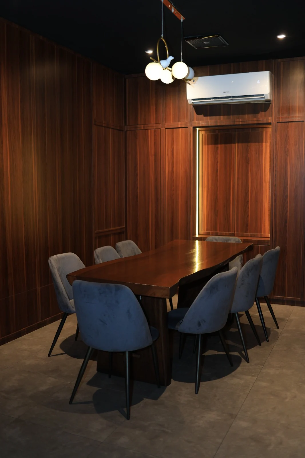 Terra Café private dining room with warm wood interiors
